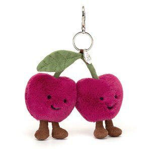 Jellycat Amuseables Cherries Bag Charm, NWT